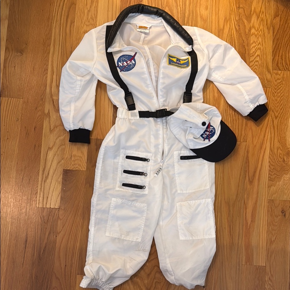 White NASA Astronaut Costume with Cap